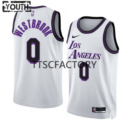 Maillot Basket Los Angeles Lakers Russell Westbrook 0 Nike 2022-23 City Edition Blanc Swingman - Enfant